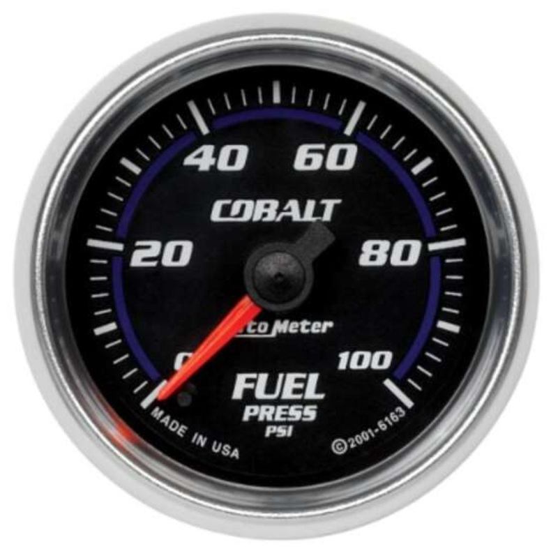 Autometer Cobalt Fuel Pressure Gauge Electric – 0 – 100 PSI, 2 1/16 Inch, Full Sweep, AU6163
