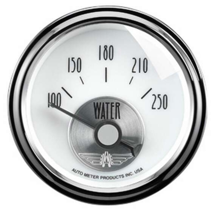 Autometer Prestige Pearl Water Temperature Gauge Electric – 100 – 250 F, 2 1/16 Inch, Short Sweep, AU2039