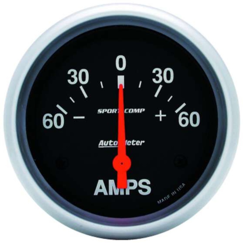 Autometer Sport-Comp Ammeter Electric –  /- 60A, 2 5/8 Inch, Short Sweep, AU3586