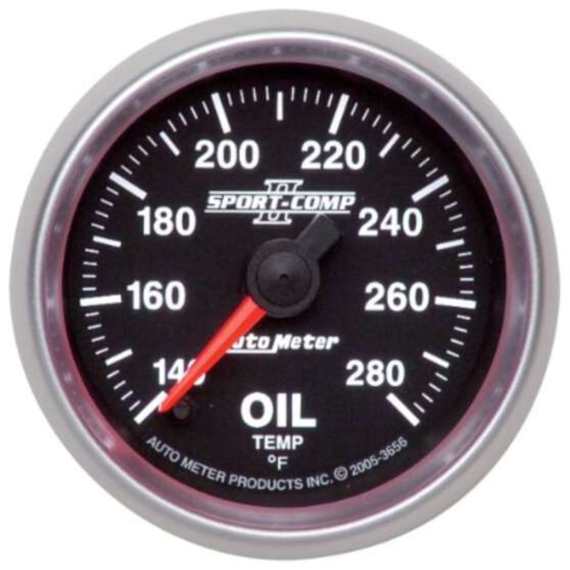 Autometer Sport-Comp II Oil Temp Gauge – , 2-1/16 SPORT – 280 F, 2 1/16 Inch, AU3656