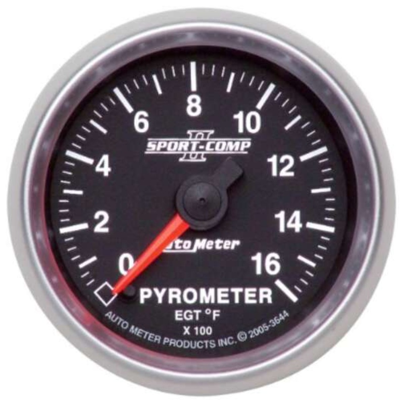 Autometer Sport-Comp II Pyrometer Kit LCD – 1600 F, 2 1/16 Inch, AU3644