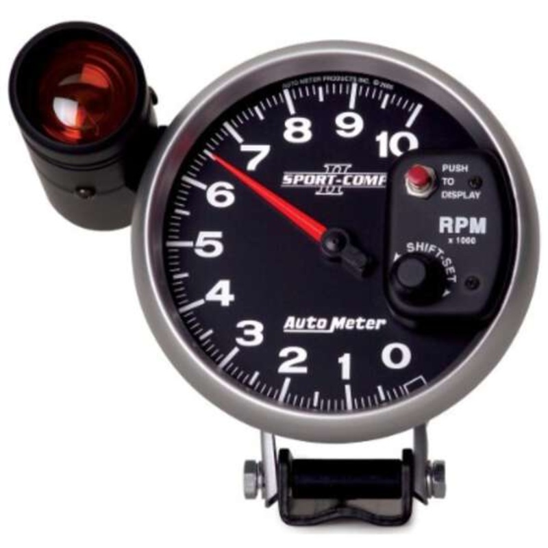 Autometer Sport-Comp II Tachometer Pedestal Shift Lite – 10,000 RPM, 5 Inch, AU3699