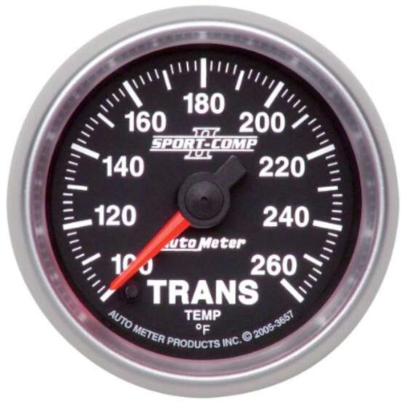 Autometer Sport-Comp II Transmission Temp Gauge – 100- 260 F, 2 1/16 Inch, AU3657