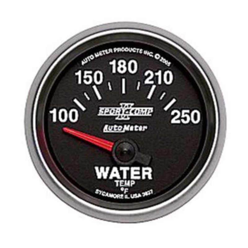 Autometer Sport-Comp II Water Temperature Gauge – 100- 250 F, 2 1/16 Inch, AU3637