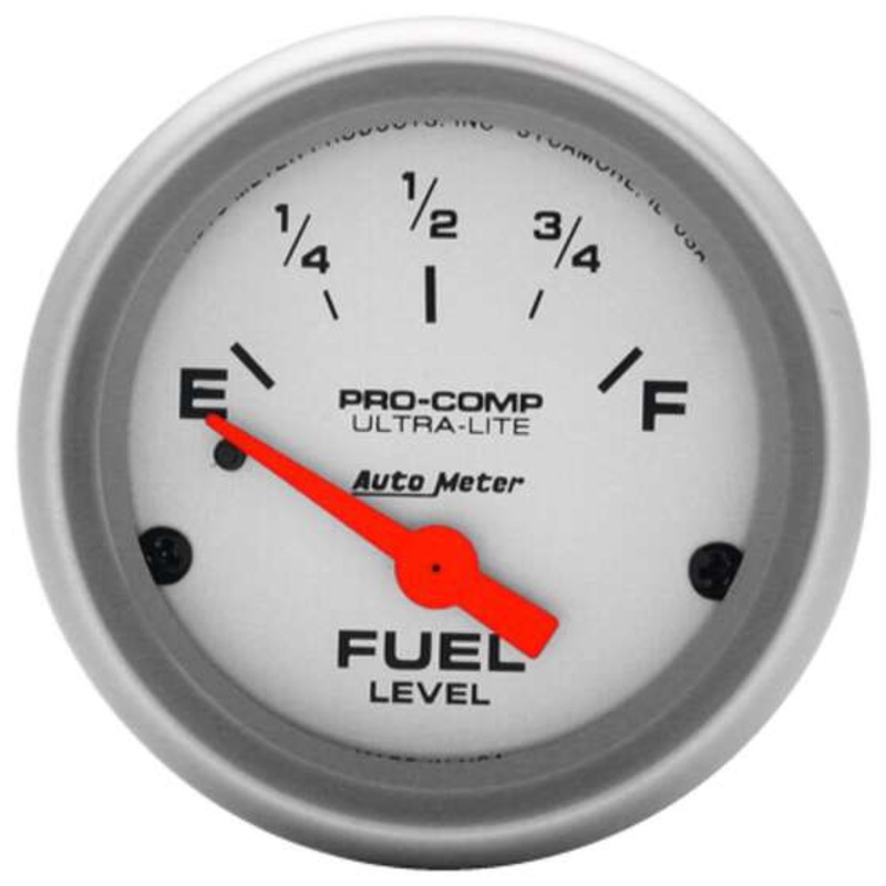 Autometer Ultra Lite Fuel Level Gauge Electric – 0 – 30 Ohm, 2 1/16 Inch, Short Sweep, AU4317