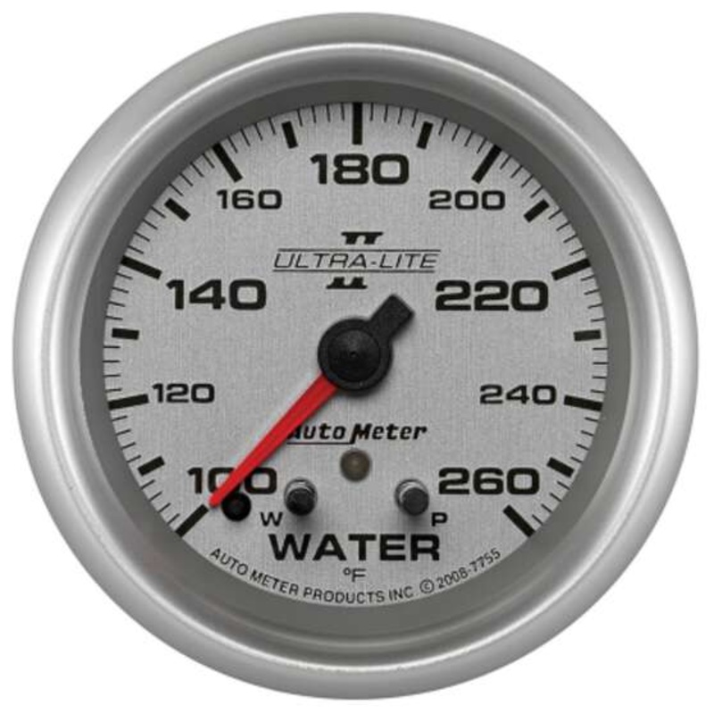 Autometer Ultra-Lite II Water Temperature Gauge – 100 – 260 F, 2 5/8 Inch, AU7755