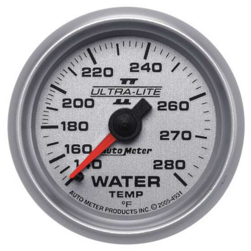 Autometer Ultra-Lite II Water Temperature Gauge – 140 – 280 F, 2 1/16 Inch, AU4931