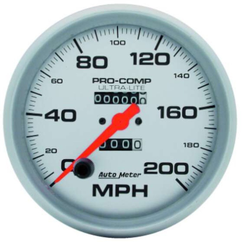 Autometer Ultra Lite Speedometer 200 Mph In Dash Mechanical – 200mph, 5 Inch, AU4496
