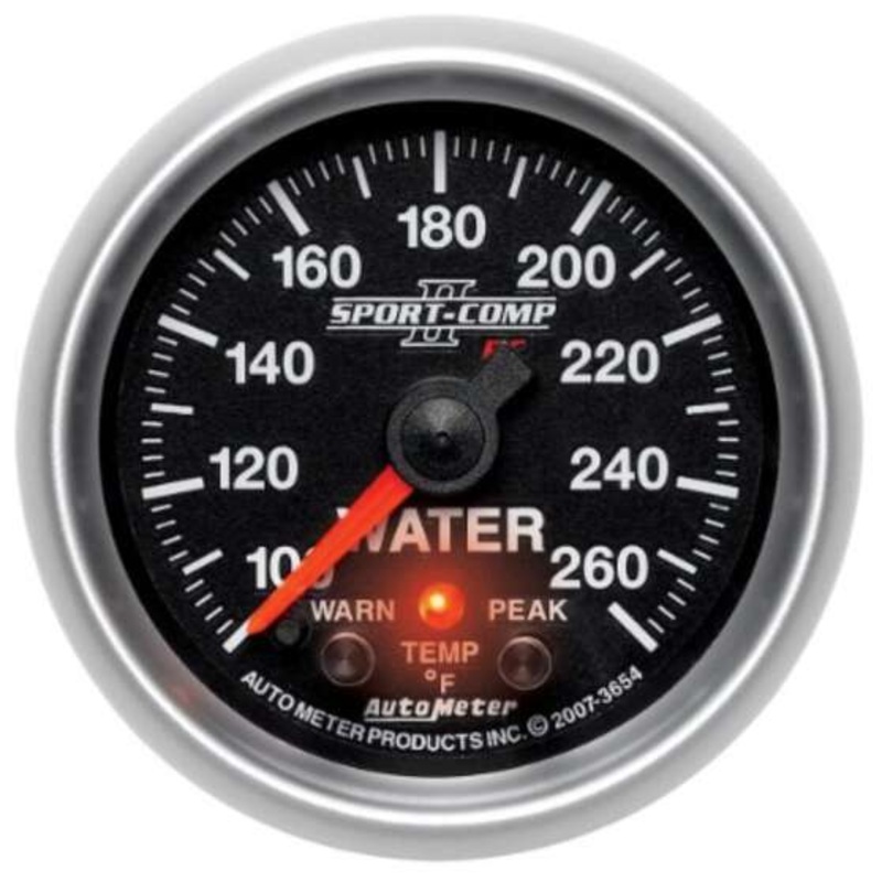 Autometer Water Temperature Gauge – 100 – 260 F, 2 1/16 Inch, AU3654