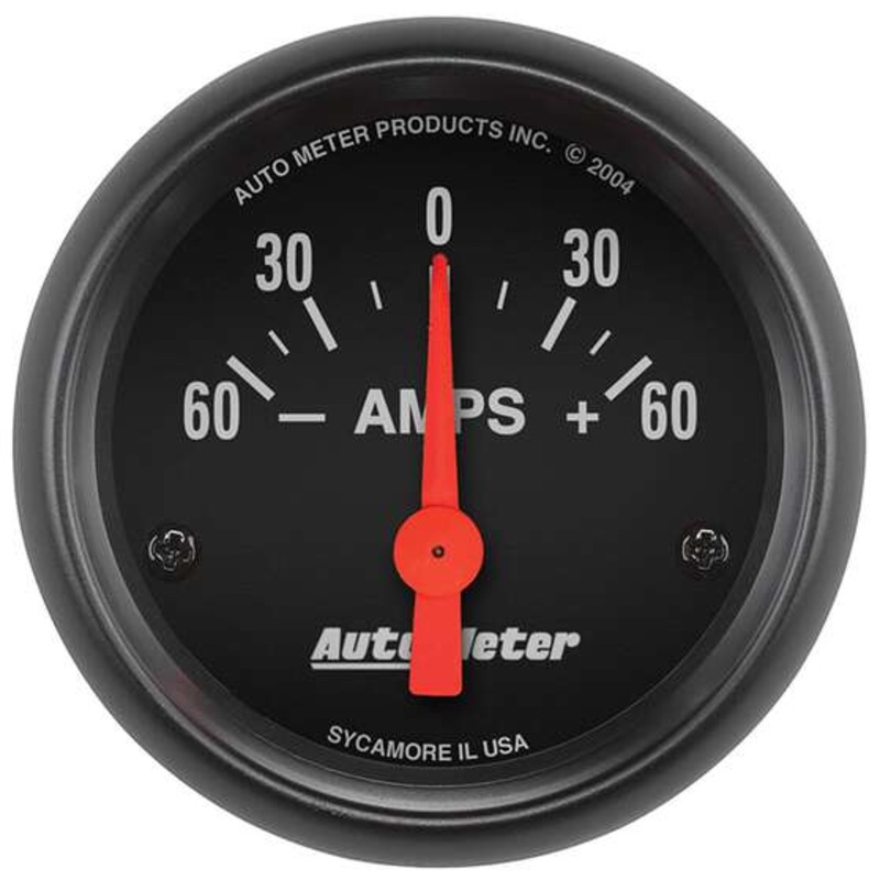 Autometer Z-Series Ammeter Electric –  /- 60A, 2 1/16 Inch, Short Sweep, AU2644