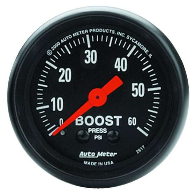 Autometer Z-Series Boost Gauge Mechanical – 10 Feet, 0 – 60 PSI, 2 1/16 Inch, AU2617