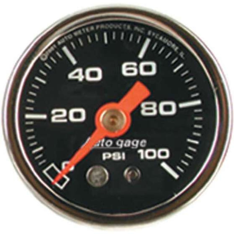 Autometer Pressure Gauge SPO Mechanical Black – 0 – 100 PSI, AU2174