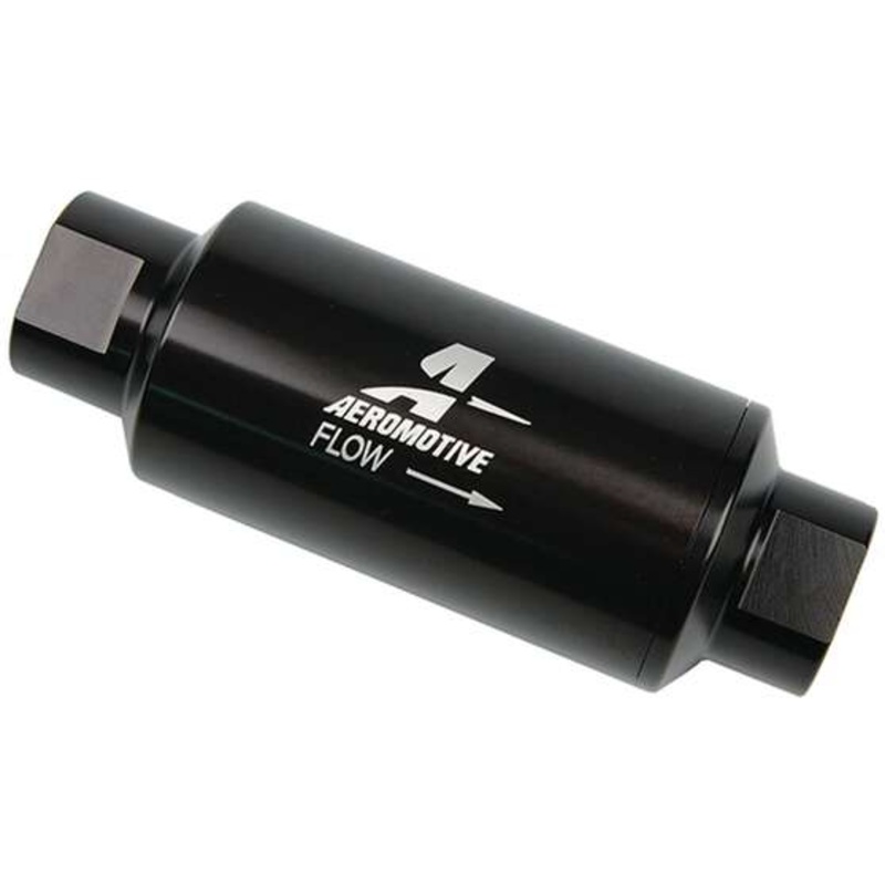 Aeromotive Inline Fuel Filter -10AN Black 5.5″ Long X 2″ Od. 100 Micron – ARO12324